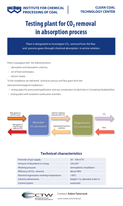 Testing plant for CO2 removal in absorption process.ai