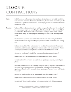 lesson 9: contractions