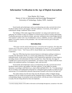 Information Verification in the Age of Digital Journalism