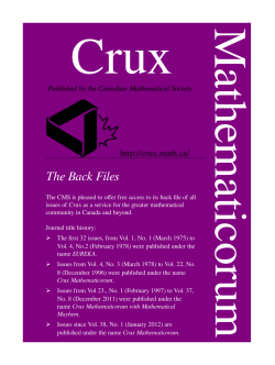 Apr - Canadian Mathematical Society