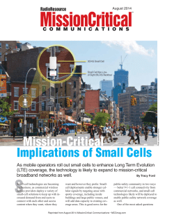 Mission Critical Implications of Small Cells