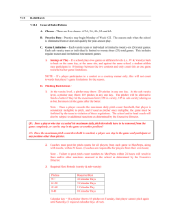 7.12 BASEBALL 7.12.1 General Rules/Policies A. Classes