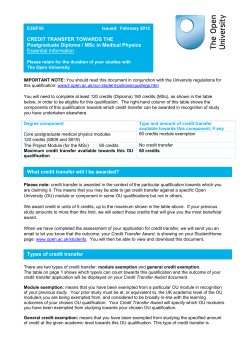 Qualification title - The Open University