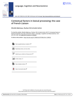 Contextual factors in lexical processing: the case of French Liaison
