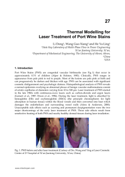 27 Thermal Modelling for Laser Treatment of Port Wine Stains