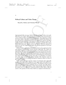 Political Culture and Value Change