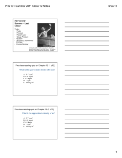 Notes - University of Toronto Physics