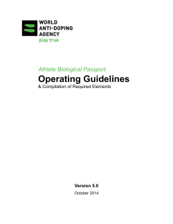 Athlete Biological Passport Operating Guidelines