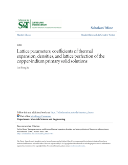 Lattice parameters, coefficients of thermal expansion, densities, and