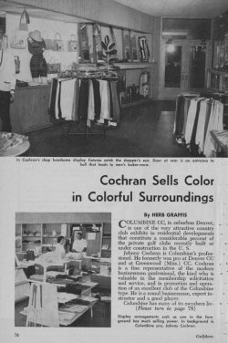 Cochran Sells Color in Colorful Surroundings