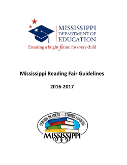 Mississippi Reading Fair Guidelines