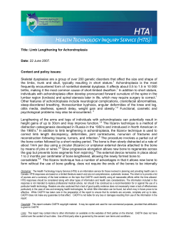 Limb Lengthening for Achondroplasia