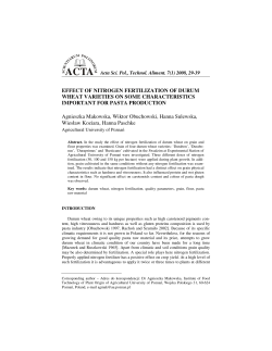 EFFECT OF NITROGEN FERTILIZATION OF DURUM WHEAT