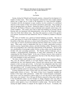 THE TIME OF TROUBLES IN RUSSIAN HISTORY: LESSONS CAN