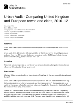 Urban Audit - Comparing United Kingdom and European towns and