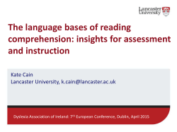 The language bases of reading comprehension: insights for
