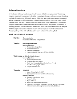 Culinary I Academy - Denver Housing Authority