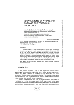 447 NEGATIVE IONS OF ATOMS AND DIATOMIC AND TRIATOMIC