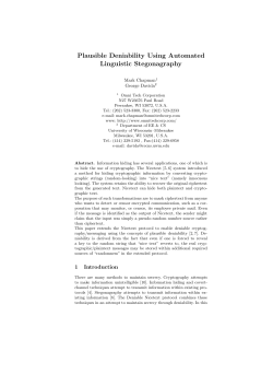 Plausible Deniability Using Automated Linguistic
