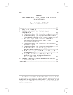 First Amendment Protection for Search Engine Search Results