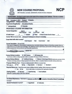 EDCE 801 Advanced Techniques in School Counseling