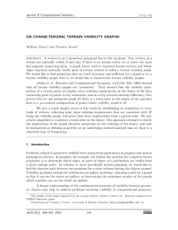 ON CHARACTERIZING TERRAIN VISIBILITY GRAPHS&lowast; 1