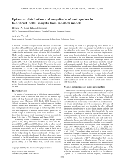 Epicenter distribution and magnitude of earthquakes in fold