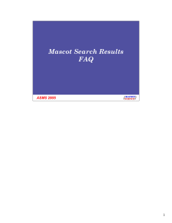 Mascot Search Results FAQ