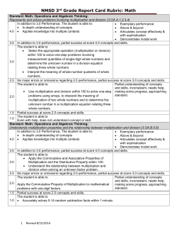 Grade 3 Math Report Card Rubrics