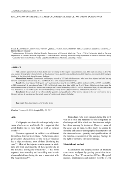 EVALUATION OF THE DEATH CASES OCCURRED AS A RESULT