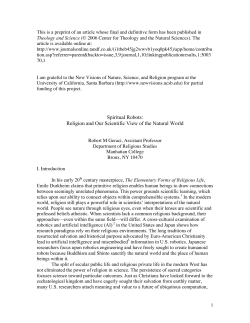 Spiritual Robots: Religion and Our Scientific View of the Natural World