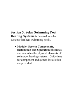 Solar Swimming Pool Heating Systems