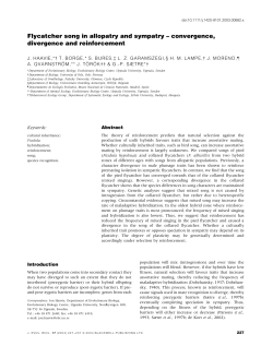 Flycatcher song in allopatry and sympatry convergence, divergence