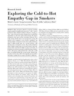 Exploring the Cold-to-Hot Empathy Gap in Smokers