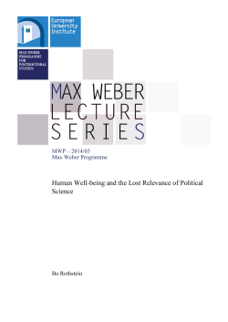 Human Well-being and the Lost Relevance of Political Science