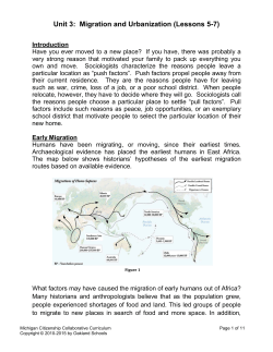 Unit 3: Migration and Urbanization (Lessons 5-7)