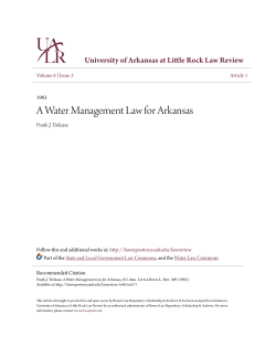 A Water Management Law for Arkansas