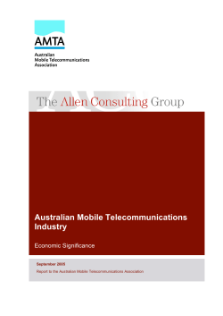 Australian Mobile Telecommunications industry: Economic
