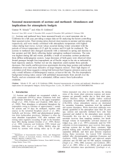 Seasonal measurements of acetone and methanol: Abundances