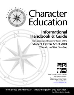 Character Education - North Carolina Public Schools