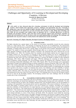 Challenges and Opportunity of E-Learning in Developed