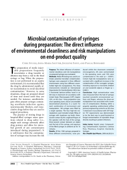 Microbial contamination of syringes during preparation: The direct