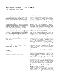 Classification system of atrial fibrillation