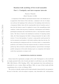Random-walk modeling of free-recall anomalies
