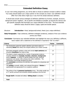 Extended Definition Essay
