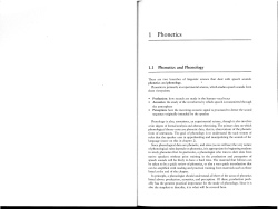 1 Phonetics