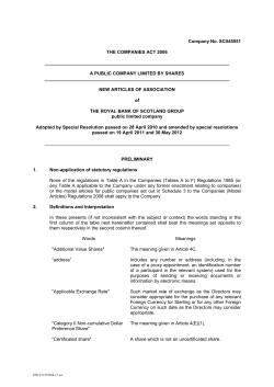 Articles of Association