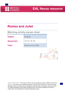 Matching activity answer sheet PDF - EAL Nexus