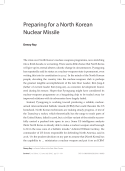 Preparing for a North Korean Nuclear Missile