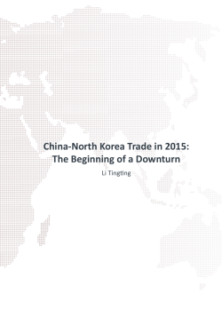 China-North Korea Trade in 2015: The Beginning of a Downturn